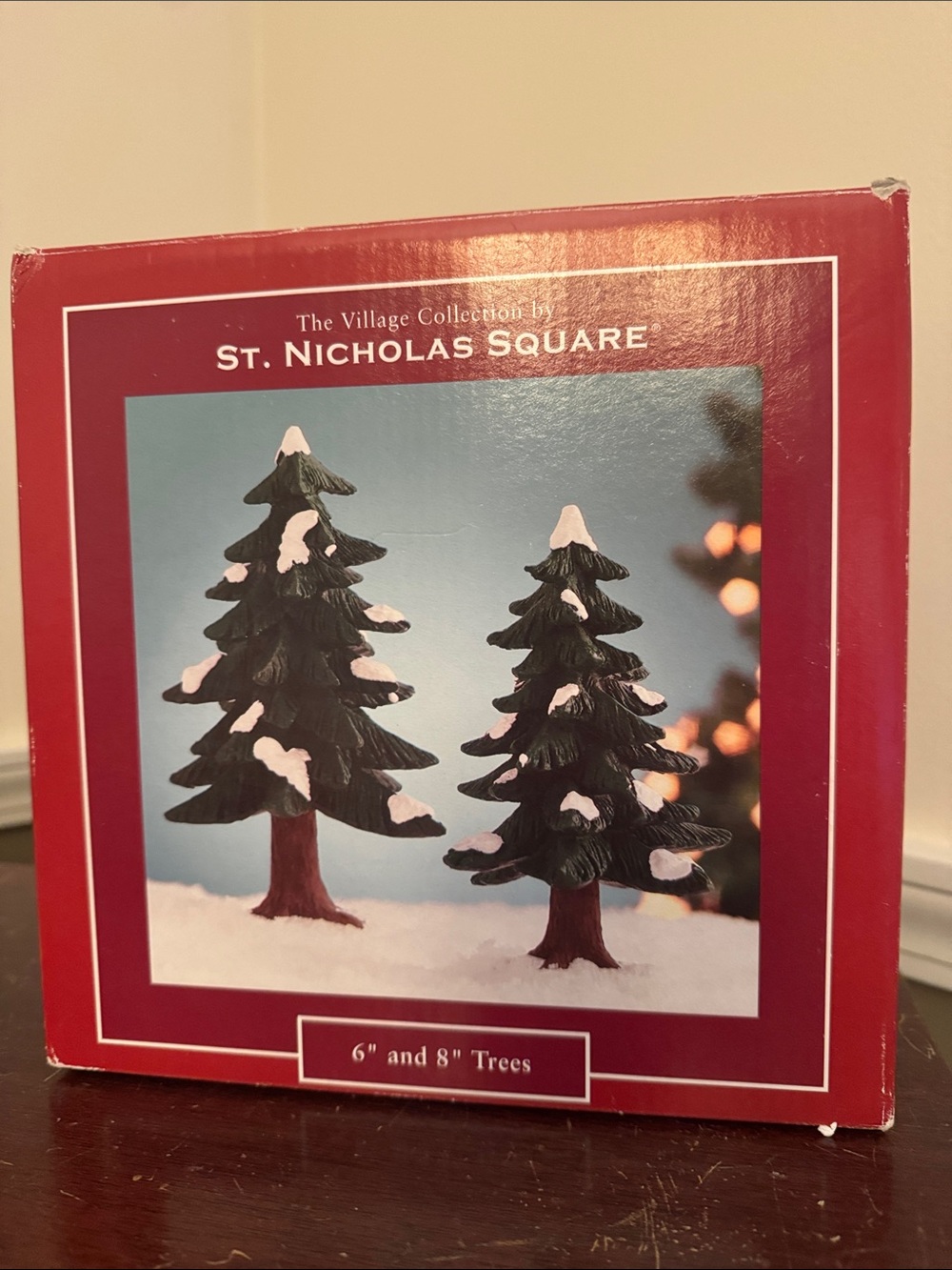St. Nicholas Square Green and White Snowy Tabletop Christmas Trees - Set of 2